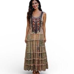 Johnny Was Eniola heavily embroidered Mesh Dress NWT RARE